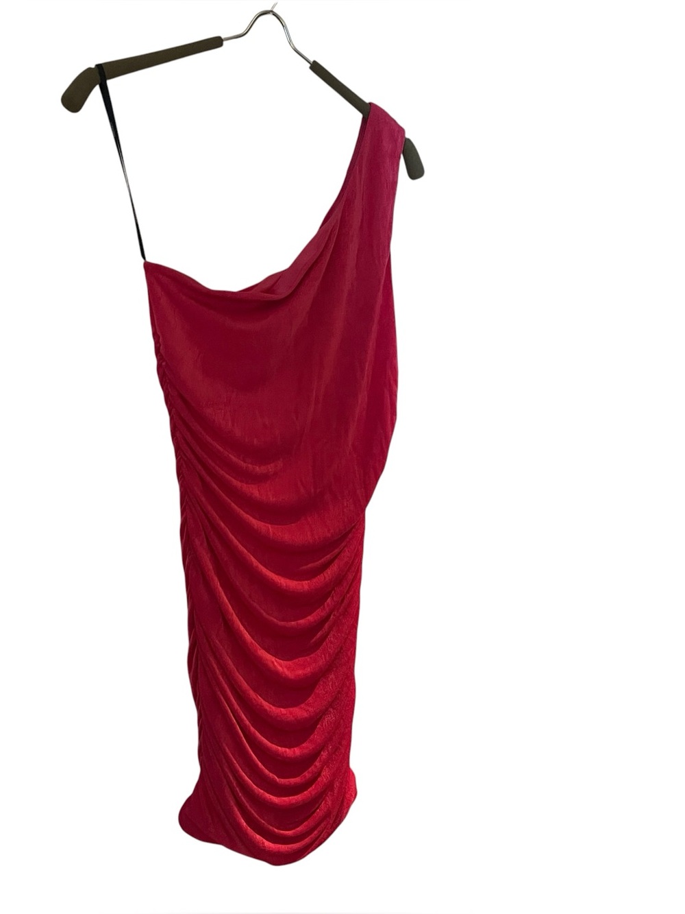 Forever 21 One-Shoulder Pink Draped Ruched Dress